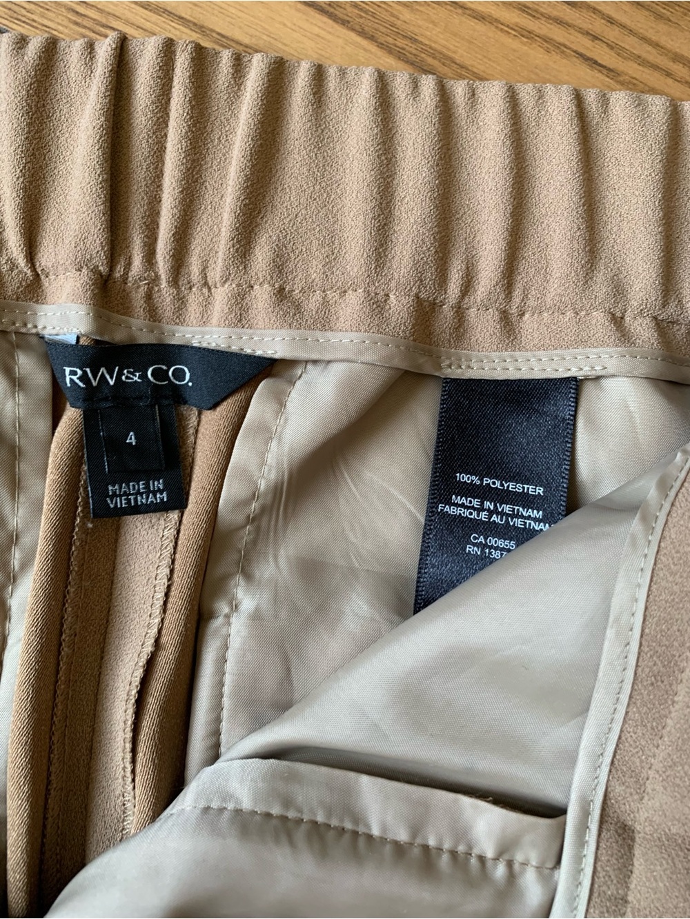 RW&CO Beige High-Waist Wide Leg Trousers - Picture 4 of 7